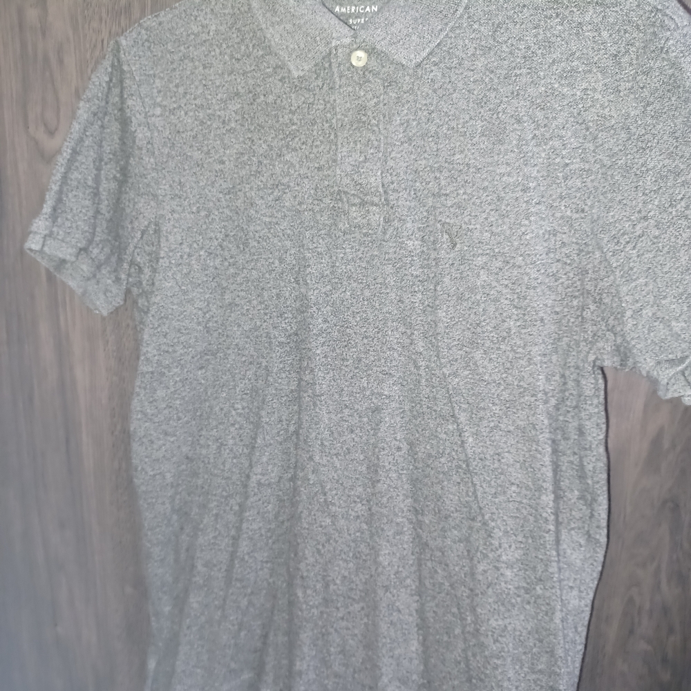 American Eagle Outfitters Men's Heather Gray Polo
